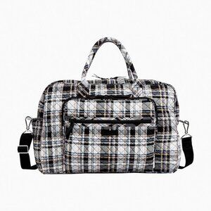 Vera Bradley Weekender Travel Bag Cozy Plaid Neutral